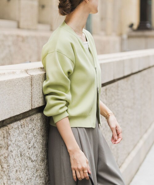 URBAN RESEARCH DOORS（アーバンリサーチドアーズ）の「『仁村紗和さん着用』『UR TECH Renew Knit』VネックZIPカーディガン（カーディガン/ボレロ・レディース・OFF/PINK/PISTACHIO/NAVY・Free）」の19枚目の写真