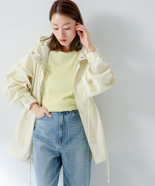 URBAN RESEARCH Sonny Label（アーバンリサーチサニーレーベル）の「ミリタリーナイロンブルゾン（モッズコート・レディース・カーキ/オフ/ブラック・FREE）」の12枚目の写真