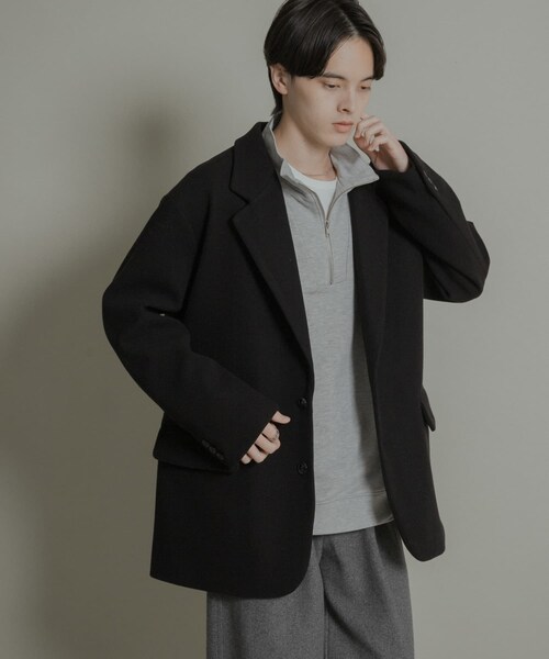 SENSE OF PLACE by URBAN RESEARCH（センスオブプレイスバイアーバンリサーチ）の「ルーズミドルジャケット（テーラードジャケット・メンズ・BLACK/CHARCOAL/GREIGE・M/L）」の21枚目の写真