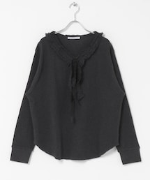 KBF | レースフリルワッフルプルオーバー(Tシャツ/カットソー)