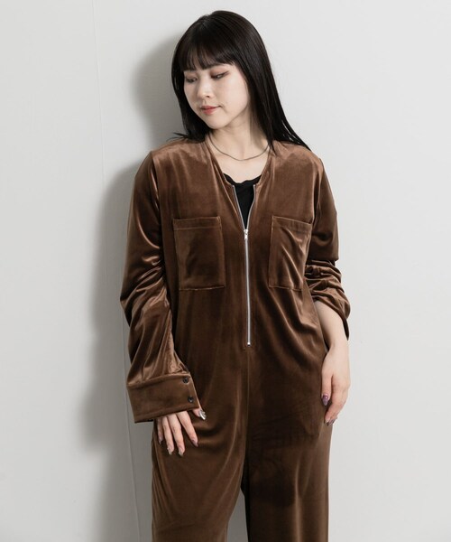 THE GOODLAND MARKET（ザグッドランドマーケット）の「&her　Velor All in one（サロペット/オーバーオール・レディース・BLACK/BROWN・36/38）」の18枚目の写真