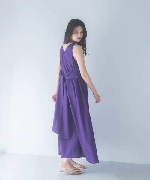 URBAN RESEARCH ROSSO（アーバンリサーチロッソ）の「リネン混リボンドレス（ワンピース・レディース・BLACK/VANILLA/GREEN/P/BLUE・Free）」の4枚目の写真