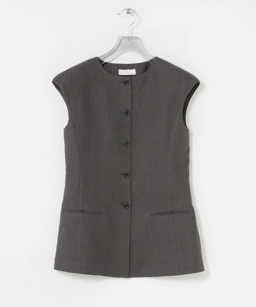URBAN RESEARCH(アーバンリサーチ)の「AMOMENTO LINEN CURVED VEST(ベスト・レディース・KH BROWN/KHAKI・0)」の1枚目の写真