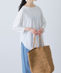 かぐれ | シフォン天竺7分袖カットソー(Tシャツ/カットソー)