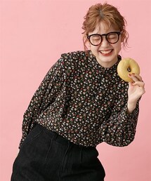 Le temps riche | 総柄スタンドカラーブラウス＜Letempsriche＞(シャツ/ブラウス)