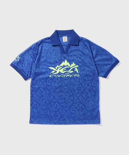 ADAM ET ROPE'（アダムエロペ）の「【YESEYESEE/イエスアイシー】Y.E.S Jacquard Football tee（ポロシャツ・メンズ・ブラック/ブルー・L/M）」の3枚目の写真