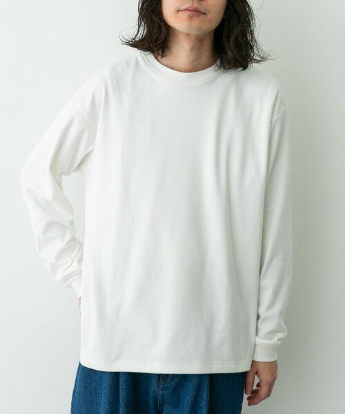 URBAN RESEARCH Sonny Label（アーバンリサーチサニーレーベル）の「ふわもちストレッチロングスリーブTEE（Tシャツ/カットソー・メンズ・オフ/チャコール/ボーダー・M/L/XL）」の11枚目の写真