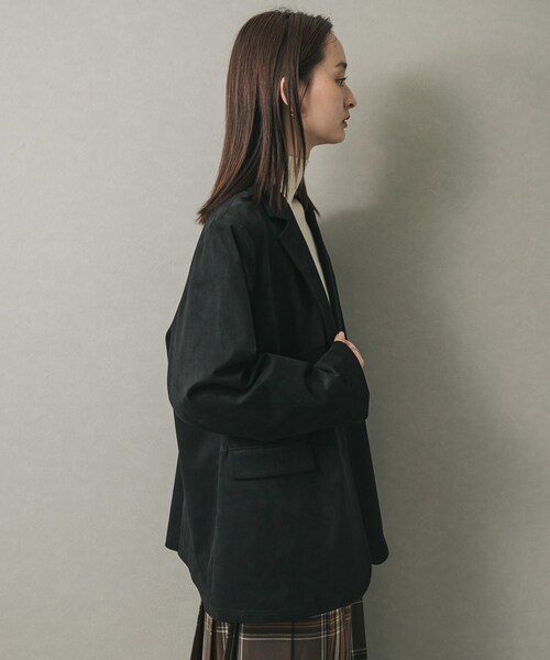 SENSE OF PLACE by URBAN RESEARCH（センスオブプレイスバイアーバンリサーチ）の「FSルーズジャケット（テーラードジャケット・レディース・BLACK/CAMEL/BROWN・one）」の6枚目の写真