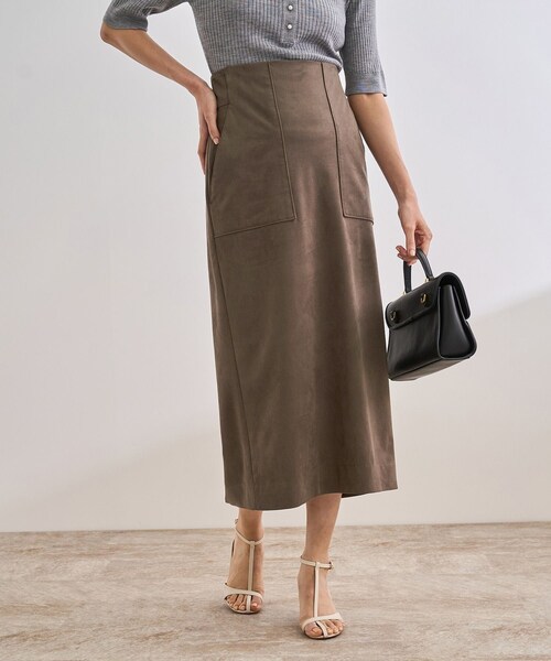 ROPE'（ロペ）の「[美人スカート]スエードポケット付きタイトスカート/イージーケア（スカート・レディース・ダークブラウン/ブルー/ベージュ・34/36/38/40）」の10枚目の写真