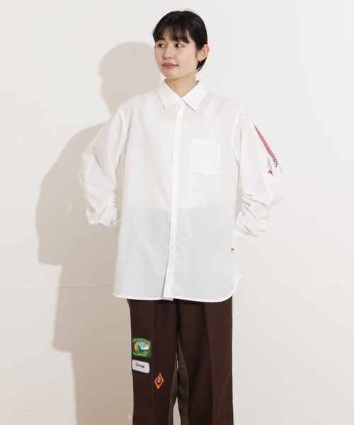 THE GOODLAND MARKET(ザグッドランドマーケット)の「SREU Patch Work Shirt(シャツ/ブラウス・レディース・WHITE2/WHITE1/BLACK1/BLACK2・L/M)」の16枚目の写真