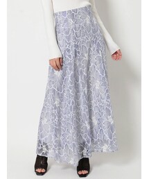 MERCURYDUO | フラワーレースハイウエストフレアスカート(スカート)