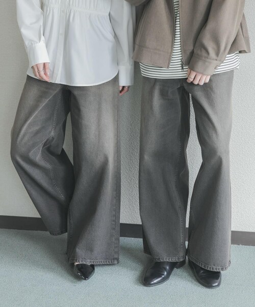 SENSE OF PLACE by URBAN RESEARCH（センスオブプレイスバイアーバンリサーチ）の「『一部WEB限定カラー』『ユニセックス』ヴィンテージライクデニムワイドパンツ（デニムパンツ・メンズ・BLACK/D.INDIGO/L.KHAKI/OW BLACK/ONE WASH・M/L/XL）」の7枚目の写真