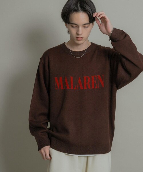 SENSE OF PLACE by URBAN RESEARCH（センスオブプレイスバイアーバンリサーチ）の「ロゴグラフィッククルーネックニット（ニット/セーター・メンズ・BLACK/BROWN/GREIGE・M/L）」の13枚目の写真