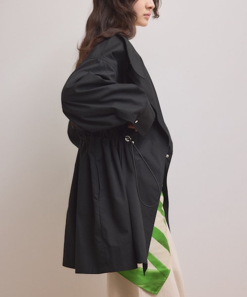 ADAM ET ROPE'(アダムエロペ)の「【WEB限定】・【サステナブル】スタンドカラーハーフモッズコート(モッズコート・レディース・ブラック/オフホワイト/ブラウン系・F)」の14枚目の写真