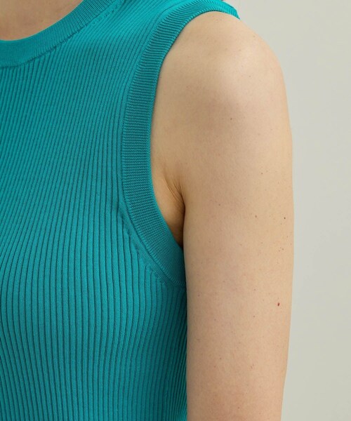 ROPE'（ロペ）の「【洗える】オーガニックコットンリブスリーブレスニット（ニット/セーター・レディース・ホワイト/ネイビー/ターコイズ・F）」の22枚目の写真