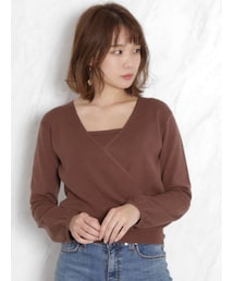 dazzlin | カシュクールベアクロシェニットトップス(ニット/セーター)