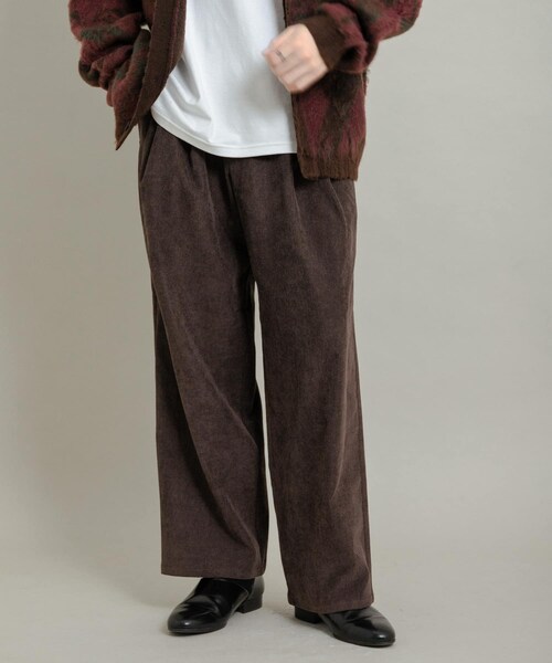 SENSE OF PLACE by URBAN RESEARCH（センスオブプレイスバイアーバンリサーチ）の「ブロックコーデュロイワイドスラックス（その他パンツ・メンズ・KHAKI/NAVY/BROWN・M/L）」の2枚目の写真