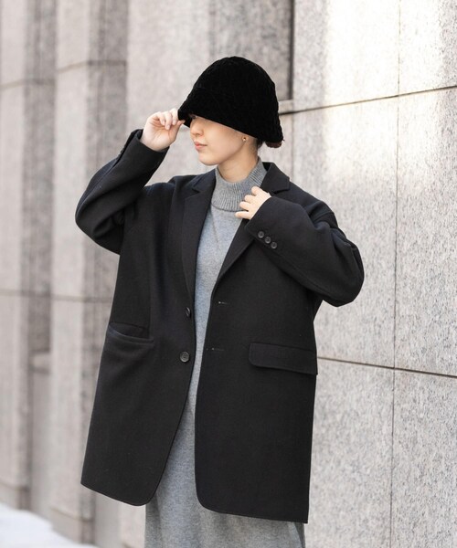 URBAN RESEARCH DOORS(アーバンリサーチドアーズ)の「FORK&SPOON チェスタージャケットコート(チェスターコート・レディース・BLACK/TOPGRAY/NUTSBROWN・1)」の1枚目の写真