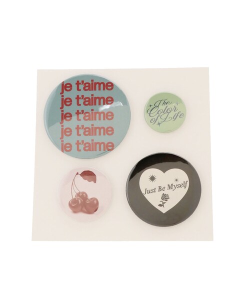 jouetie(ジュエティ)の「4セット缶バッジ(チャーム・レディース・ブルー/ピンク・F)」の4枚目の写真