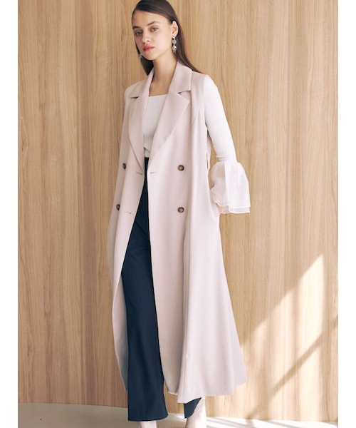 MERCURYDUO（マーキュリーデュオ）の「ベルト付ロングジレ（その他アウター・レディース・アイボリー/ベビーピンク・S/M）」の8枚目の写真