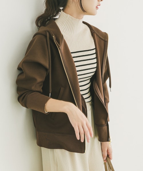 ITEMS URBANRESEARCH（アイテムズ アーバンリサーチ）の「ダンボールジップパーカー（パーカー・レディース・BLK/BRN/GRY・FREE）」の3枚目の写真