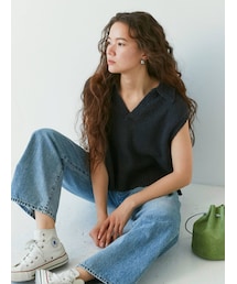 Ungrid | スラブ襟ニットベスト(ベスト)