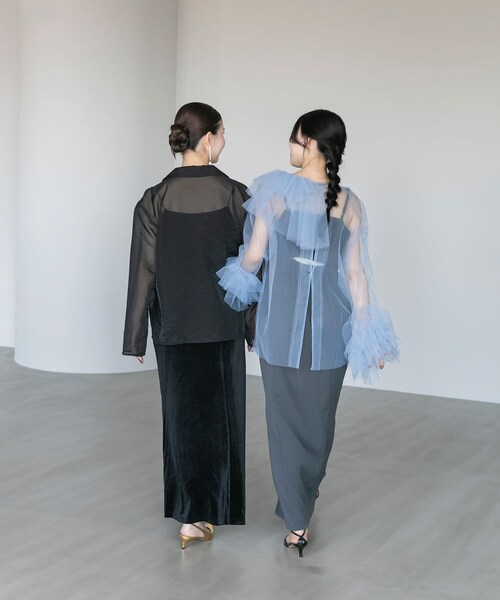 URBAN RESEARCH ROSSO（アーバンリサーチロッソ）の「ANDRESD　blooming tulle dress（ワンピース・レディース・L/BLUE/BLACK・36/38）」の12枚目の写真