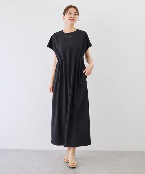 Jayro(ジャイロ)の「リネンタッチタックイージーワンピース(ワンピース・レディース・ブラック/チャコール/ベージュ・M)」の5枚目の写真
