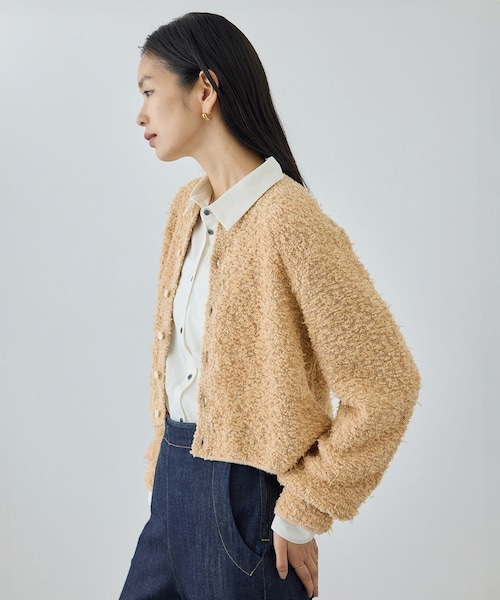 ROPE'（ロペ）の「【COOHEM(コーヘン)】 COTTON FANCY YARN KNIT CARDIGAN（カーディガン/ボレロ・レディース・キナリ/ベージュ系/ラベンダー系・F）」の4枚目の写真