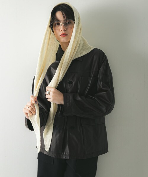 URBAN RESEARCH（アーバンリサーチ）の「ウールカシミヤサンカクストール（ストール/ショール・レディース・WHITE/RED/NAVY・-）」の8枚目の写真