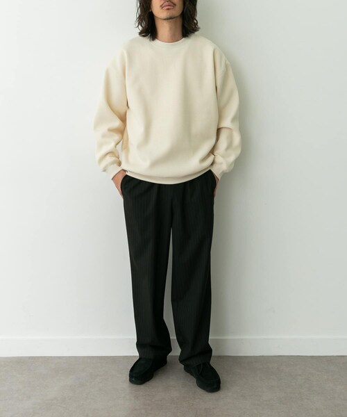 URBAN RESEARCH Sonny Label（アーバンリサーチサニーレーベル）の「裏起毛ワッフルリラックスフィットプルオーバー（Tシャツ/カットソー・メンズ・オフ/チャコール/カーキ・M/L/XL）」の22枚目の写真