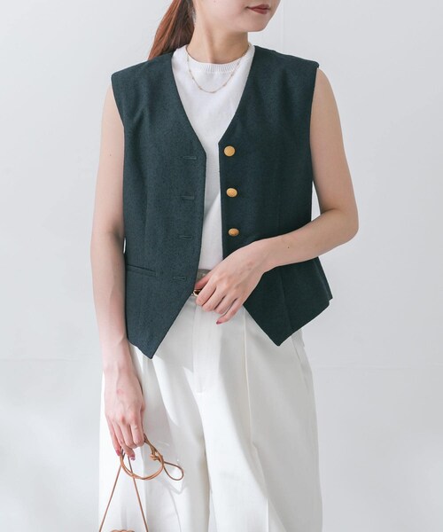 URBAN RESEARCH ROSSO（アーバンリサーチロッソ）の「ネップツイードコンパクトジレ（ベスト・レディース・NAVY/IVORY・FREE）」の14枚目の写真