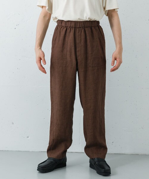 URBAN RESEARCH(アーバンリサーチ)の「YLEVE LINEN POPLIN PANTS(その他パンツ・メンズ・011 SUMI/050 BROWN・3/4)」の8枚目の写真