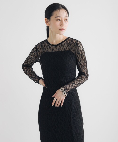 URBAN RESEARCH（アーバンリサーチ）の「ストレッチレースカットワンピース（ワンピース・レディース・OFF/BLACK・FREE）」の18枚目の写真