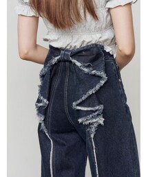 EMODA | 【WEB限定カラー登場!】バックリボンルーズジーンズ(デニムパンツ)