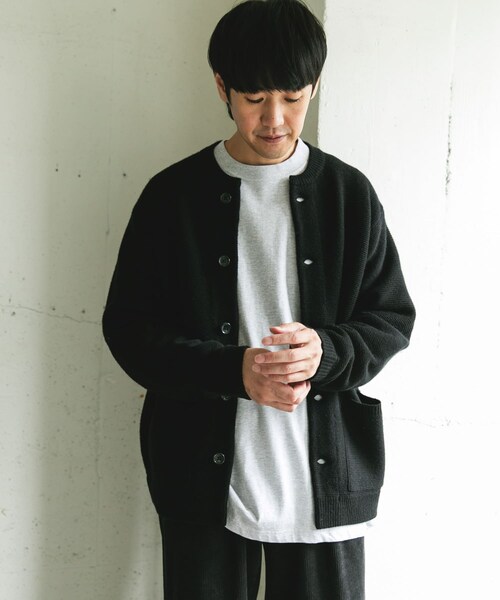 URBAN RESEARCH DOORS(アーバンリサーチドアーズ)の「ハミルトンウールガーターカーディガン(カーディガン/ボレロ・メンズ・GRAY/DARK RED/BLACK・M/L/XL)」の7枚目の写真