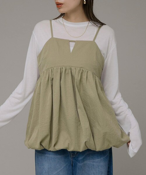 URBAN RESEARCH Sonny Label（アーバンリサーチサニーレーベル）の「バルーンキャミビスチェブラウス（その他トップス・レディース・グレージュ/ブラック/チャコール・FREE）」の3枚目の写真