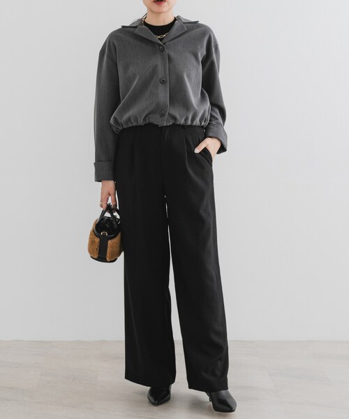 URBAN RESEARCH ROSSO（アーバンリサーチロッソ）の「『UR TECH SMOOTHLUXE』F by ROSSO　タックワイドパンツ（その他パンツ・レディース・BEIGE/C/GRAY/BLACK・34/36/38）」の11枚目の写真