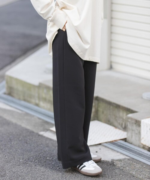 URBAN RESEARCH DOORS（アーバンリサーチドアーズ）の「FORK&SPOON　ダブルクロスイージーパンツ（その他パンツ・レディース・BLACK/BEIGE・1/2）」の9枚目の写真