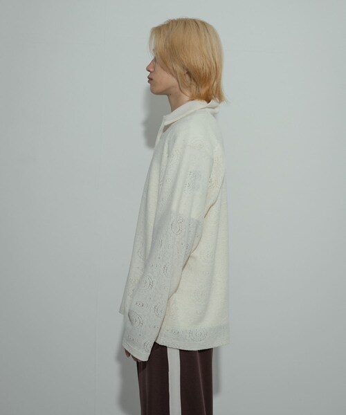 SENSE OF PLACE by URBAN RESEARCH（センスオブプレイスバイアーバンリサーチ）の「シアーペイズリーポロシャツ（ポロシャツ・メンズ・IVORY/CHARCOAL/BROWN・M/L）」の17枚目の写真