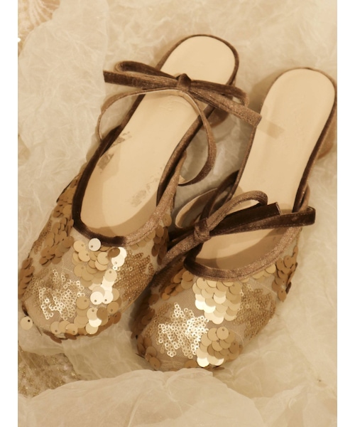 未使用】merryスパンコールリボンshoes（シルバー） - メルカリ