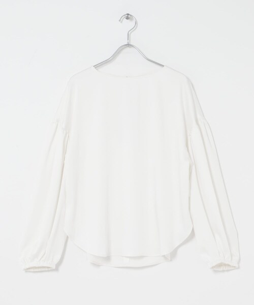 URBAN RESEARCH ROSSO（アーバンリサーチロッソ）の「ハンマーサテンギャザーブラウス（シャツ/ブラウス・レディース・WHITE/BLACK・Free）」の8枚目の写真