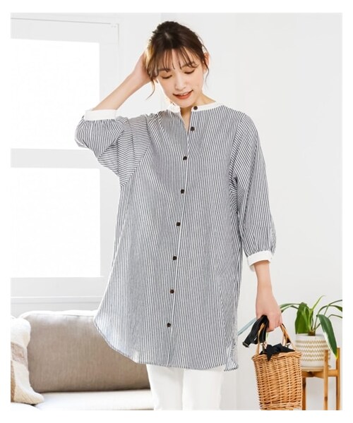 E hyphen world gallery ネルチェックシャツチュニック 黒 E hyphen world gallery ネルチェックシャツチュニック 黒