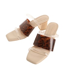 LAGUNAMOON | ウッドヒールクリアサンダル(サンダル)