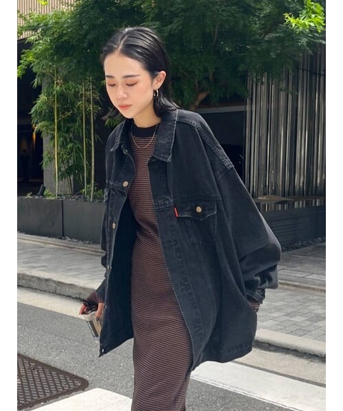 【美品】Ungrid ビッグシルエットデニムジャケット ビックシルエットデニムジャケット ブルー Ungrid フリーサイズ アン