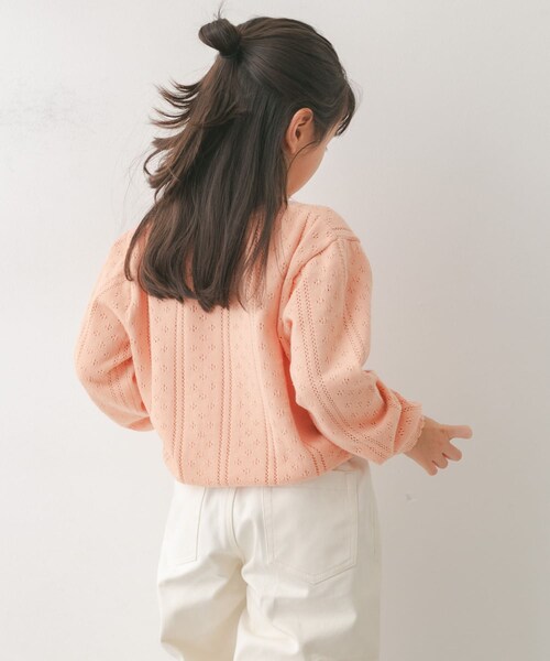 URBAN RESEARCH DOORS(アーバンリサーチドアーズ)の「透かし編みカーディガン(KIDS)(ニット/セーター・キッズ・PEACH/IVORY・120(115-125)/135(130-140))」の11枚目の写真