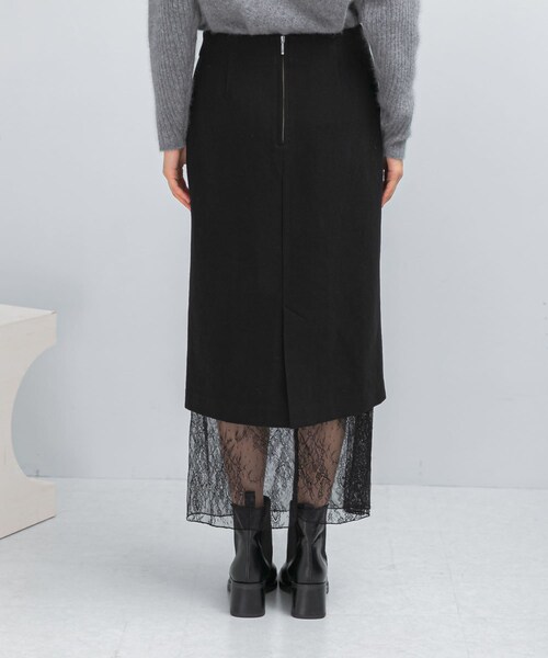 URBAN RESEARCH ROSSO（アーバンリサーチロッソ）の「レースレイヤードミディスカート（スカート・レディース・IVORY/BLACK・36/38）」の13枚目の写真