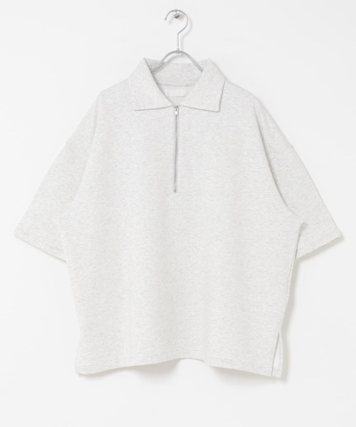 SENSE OF PLACE by URBAN RESEARCH（センスオブプレイスバイアーバンリサーチ）の「ダンボールポンチハーフジップショートスリーブTシャツ（Tシャツ/カットソー・メンズ・BLACK/TOP GRAY/CHARCOAL/YELLOW・M/L）」の4枚目の写真