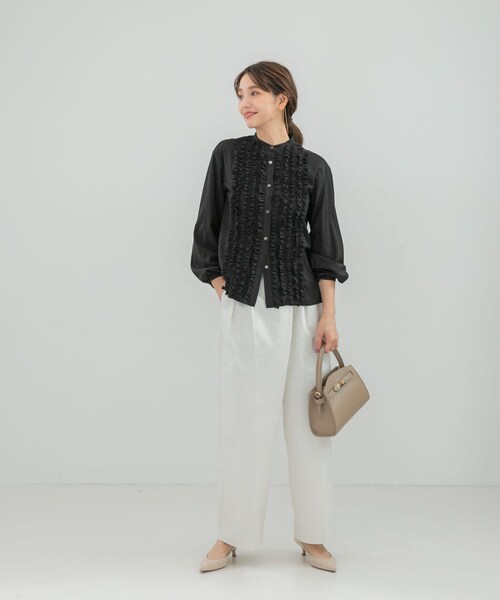 URBAN RESEARCH ROSSO（アーバンリサーチロッソ）の「フロントフリルデザインブラウス（シャツ/ブラウス・レディース・SAX/LEMON/BLACK・Free）」の10枚目の写真
