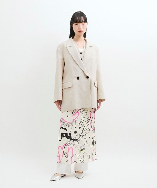 ADAM ET ROPE'（アダムエロペ）の「リネンMIXオーバージャケット（テーラードジャケット・レディース・キナリ/ベージュ・F）」の8枚目の写真